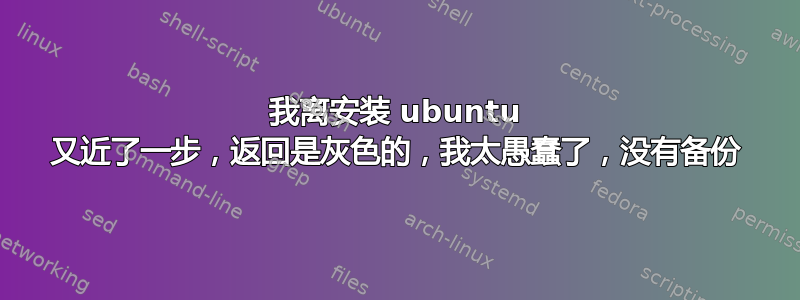 我离安装 ubuntu 又近了一步，返回是灰色的，我太愚蠢了，没有备份