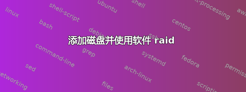 添加磁盘并使用软件 raid