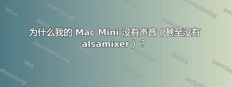 为什么我的 Mac Mini 没有声音（甚至没有 alsamixer）？