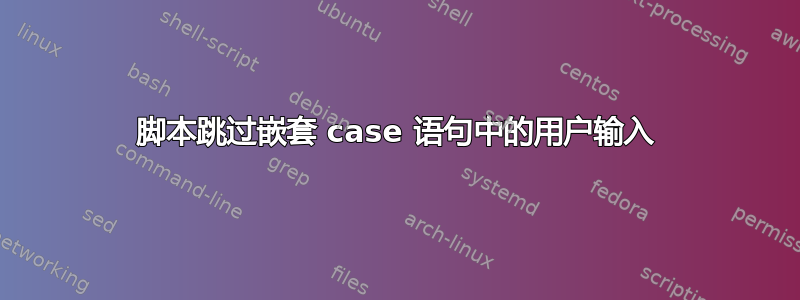 脚本跳过嵌套 case 语句中的用户输入