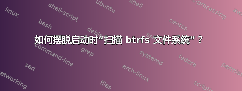 如何摆脱启动时“扫描 btrfs 文件系统”？