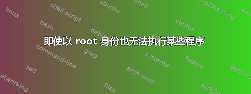 即使以 root 身份也无法执行某些程序