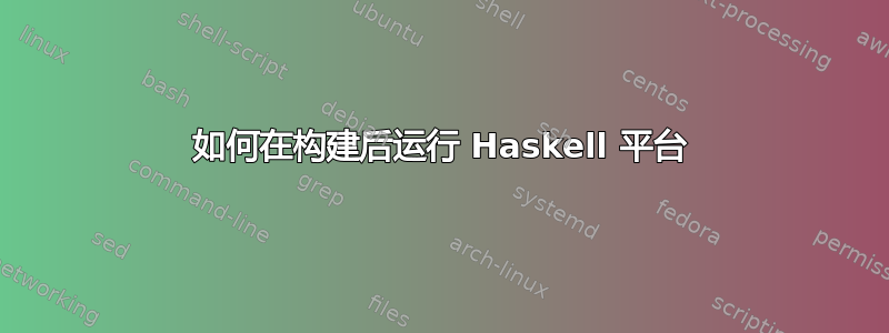 如何在构建后运行 Haskell 平台