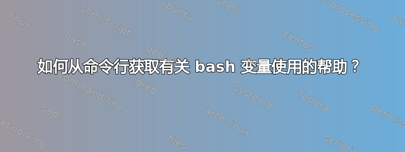 如何从命令行获取有关 bash 变量使用的帮助？