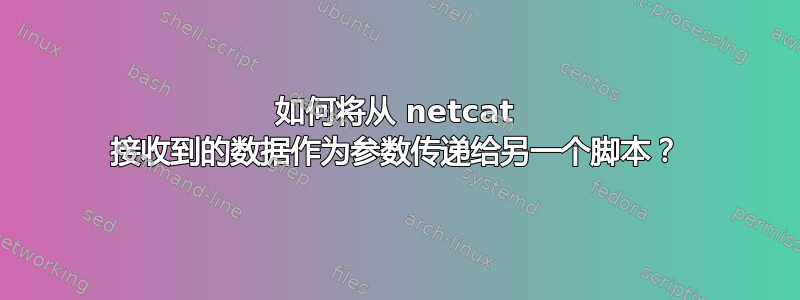 如何将从 netcat 接收到的数据作为参数传递给另一个脚本？