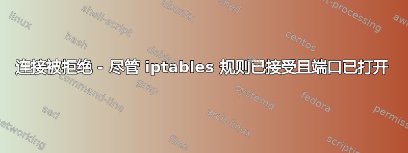 连接被拒绝 - 尽管 iptables 规则已接受且端口已打开