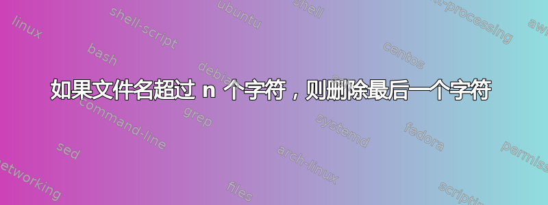 如果文件名超过 n 个字符，则删除最后一个字符