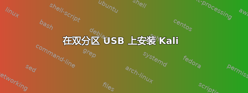 在双分区 USB 上安装 Kali 