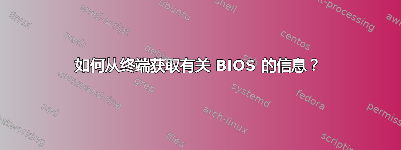 如何从终端获取有关 BIOS 的信息？