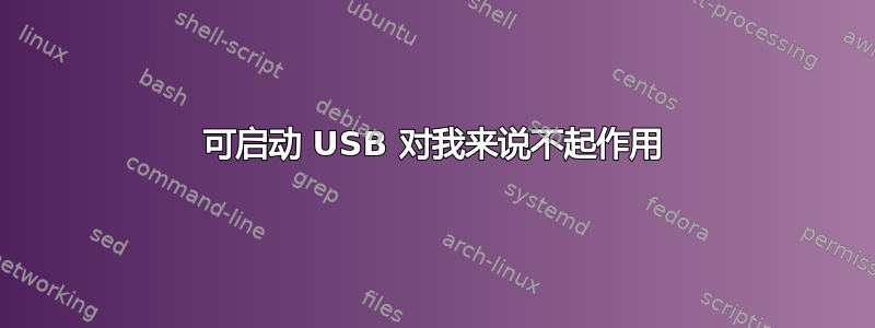 可启动 USB 对我来说不起作用