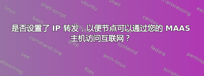 是否设置了 IP 转发，以便节点可以通过您的 MAAS 主机访问互联网？