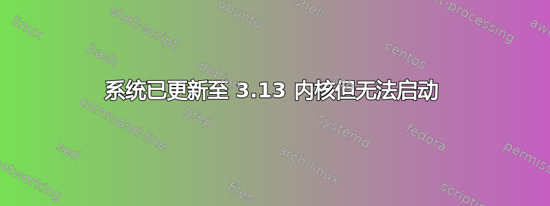 系统已更新至 3.13 内核但无法启动