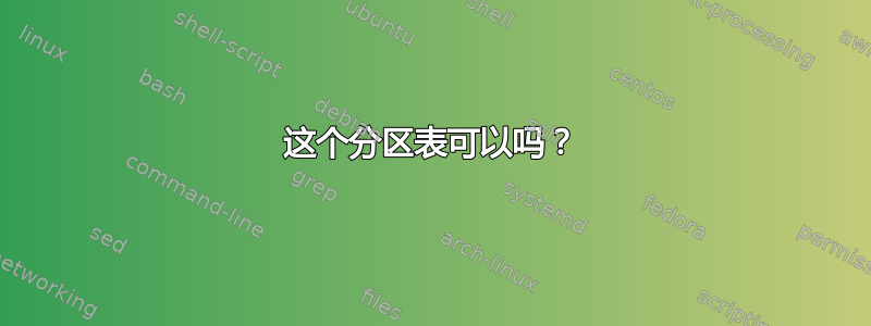 这个分区表可以吗？