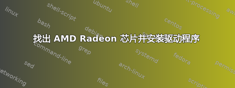 找出 AMD Radeon 芯片并安装驱动程序