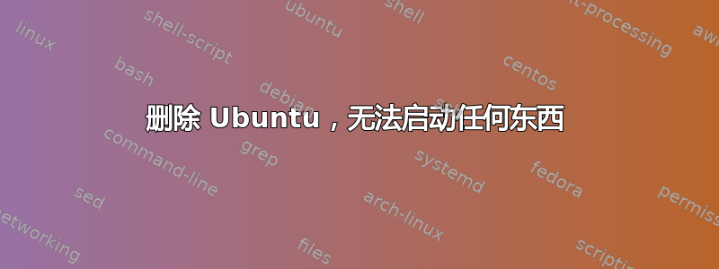 删除 Ubuntu，无法启动任何东西