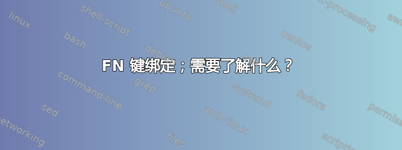 FN 键绑定；需要了解什么？