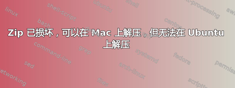 Zip 已损坏，可以在 Mac 上解压，但无法在 Ubuntu 上解压