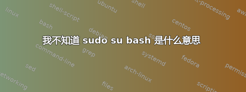 我不知道 sudo su bash 是什么意思