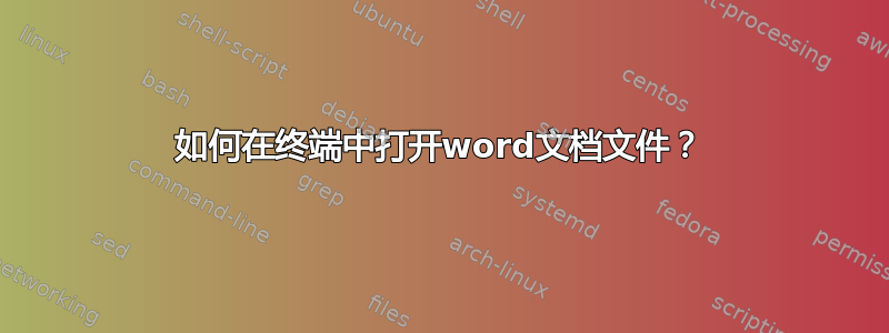 如何在终端中打开word文档文件？