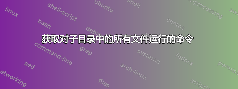 获取对子目录中的所有文件运行的命令