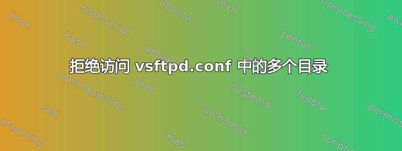 拒绝访问 vsftpd.conf 中的多个目录