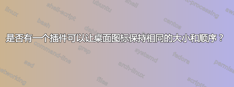 是否有一个插件可以让桌面图标保持相同的大小和顺序？