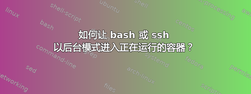 如何让 bash 或 ssh 以后台模式进入正在运行的容器？