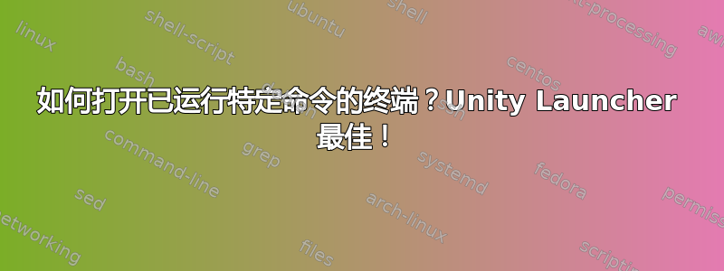 如何打开已运行特定命令的终端？Unity Launcher 最佳！