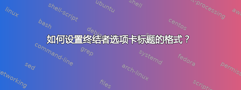 如何设置终结者选项卡标题的格式？