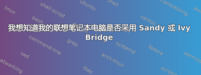 我想知道我的联想笔记本电脑是否采用 Sandy 或 Ivy Bridge