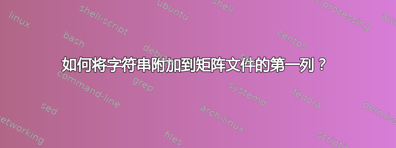 如何将字符串附加到矩阵文件的第一列？