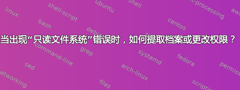 当出现“只读文件系统”错误时，如何提取档案或更改权限？