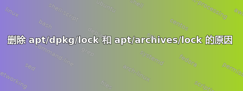 删除 apt/dpkg/lock 和 apt/archives/lock 的原因