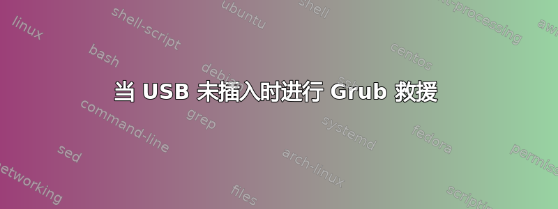 当 USB 未插入时进行 Grub 救援