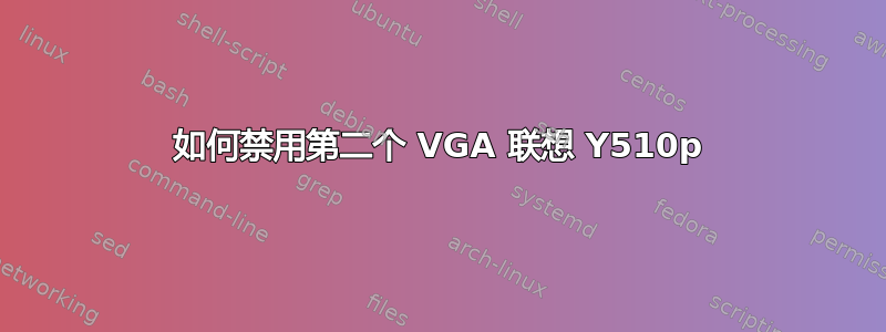 如何禁用第二个 VGA 联想 Y510p