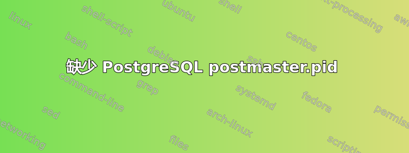 缺少 PostgreSQL postmaster.pid