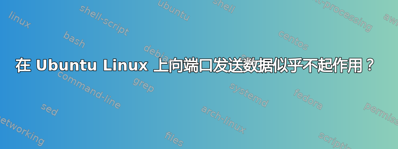 在 Ubuntu Linux 上向端口发送数据似乎不起作用？