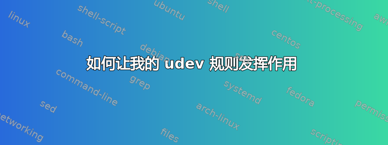 如何让我的 udev 规则发挥作用