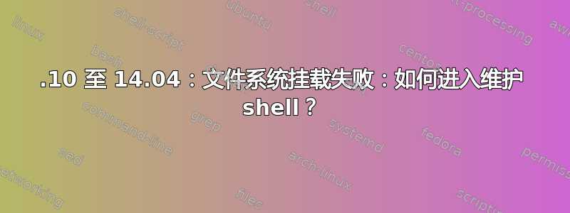 13.10 至 14.04：文件系统挂载失败：如何进入维护 shell？