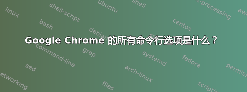 Google Chrome 的所有命令行选项是什么？