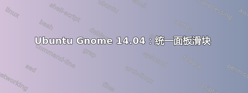 Ubuntu Gnome 14.04：统一面板滑块