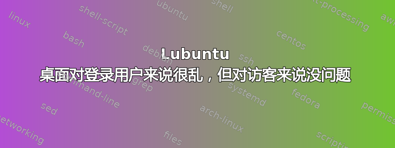 Lubuntu 桌面对登录用户来说很乱，但对访客来说没问题