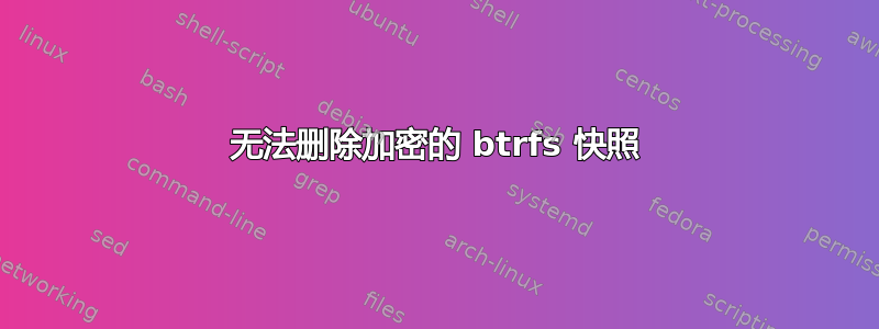 无法删除加密的 btrfs 快照