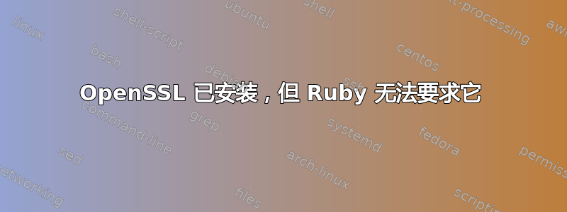 OpenSSL 已安装，但 Ruby 无法要求它