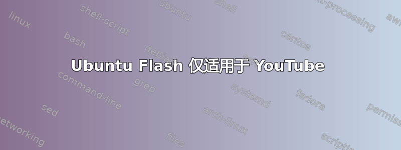 Ubuntu Flash 仅适用于 YouTube