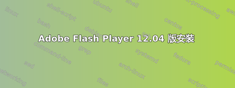 Adobe Flash Player 12.04 版安装