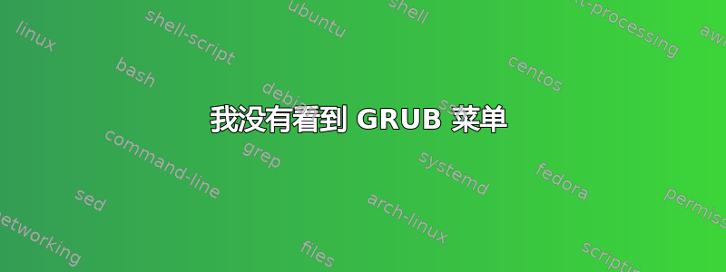 我没有看到 GRUB 菜单