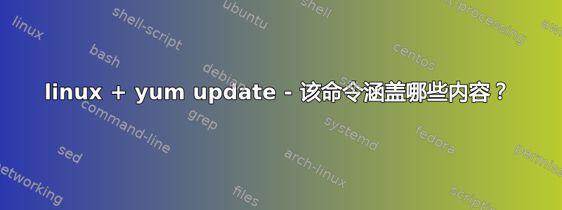 linux + yum update - 该命令涵盖哪些内容？