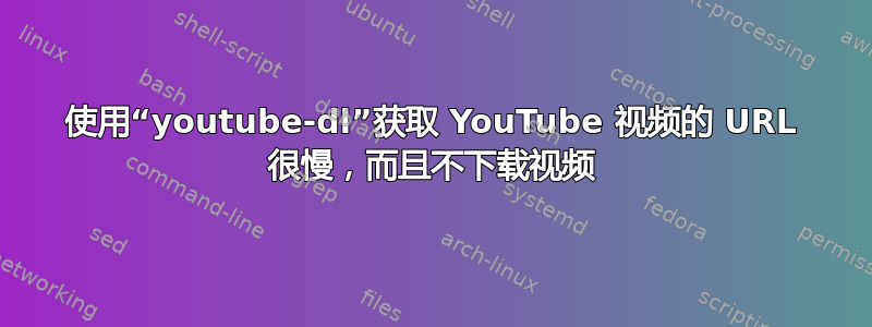 使用“youtube-dl”获取 YouTube 视频的 URL 很慢，而且不下载视频