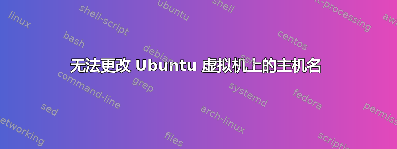 无法更改 Ubuntu 虚拟机上的主机名